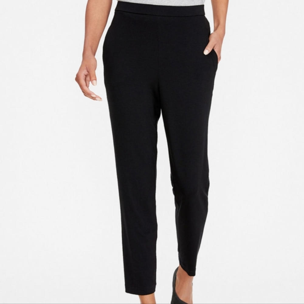 EILEEN FISHER Viscose Jersey Slouchy Ankle Pants Xs Office